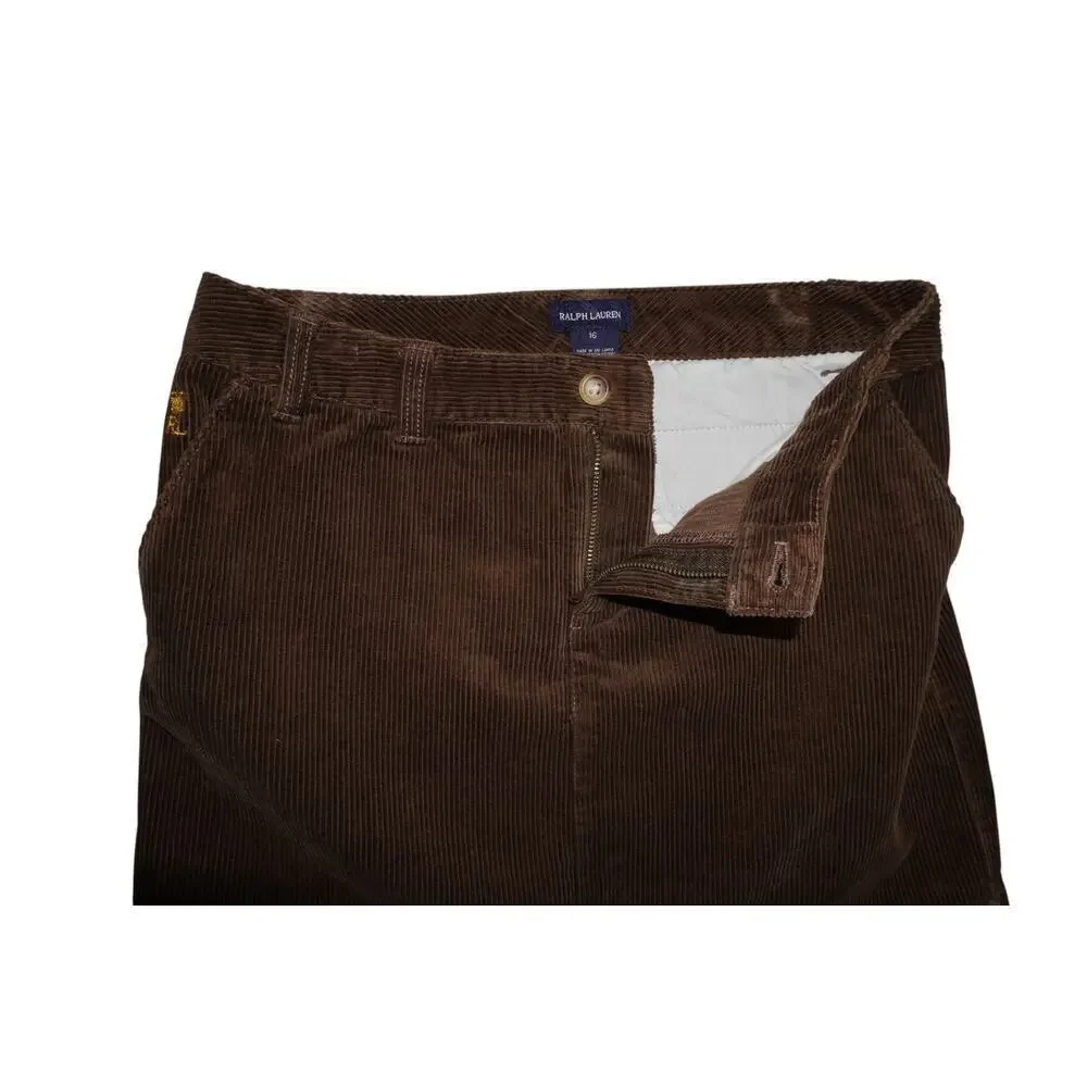 Ralph Lauren Kids Brown Corduroy Skirt – Size 16 – Y2K Preppy Crown Logo